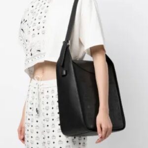 MCM Aran Black Hobo Tote Bag